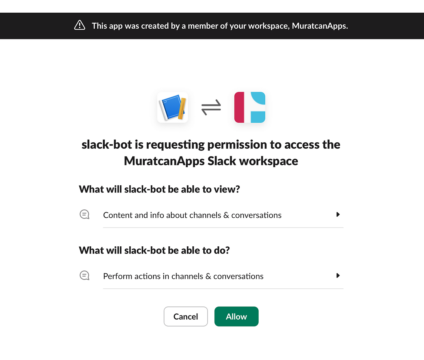 Add to Channel popup