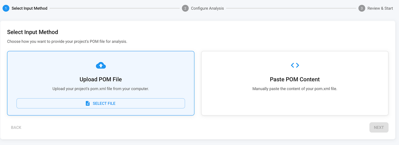 Input method screen for analyzing dependencies