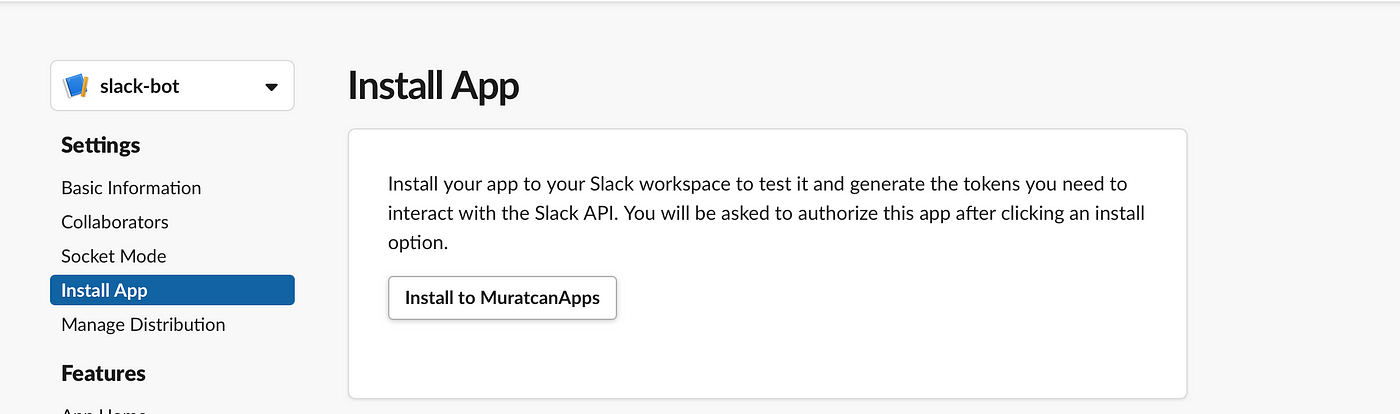 Install App screen